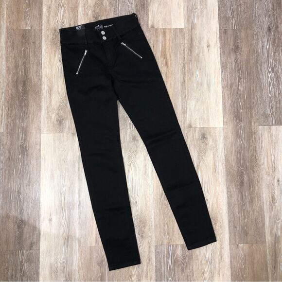 NY & Co Black Denim High Waist Leggings Jeans 0 NWT - Picture 1 of 7